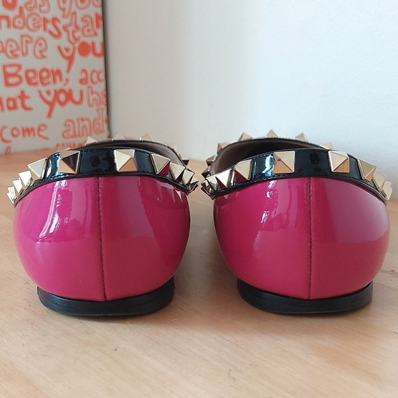 Valentino garavani rcokstud flats in Royal Fuchsia - Picture 5 of 12